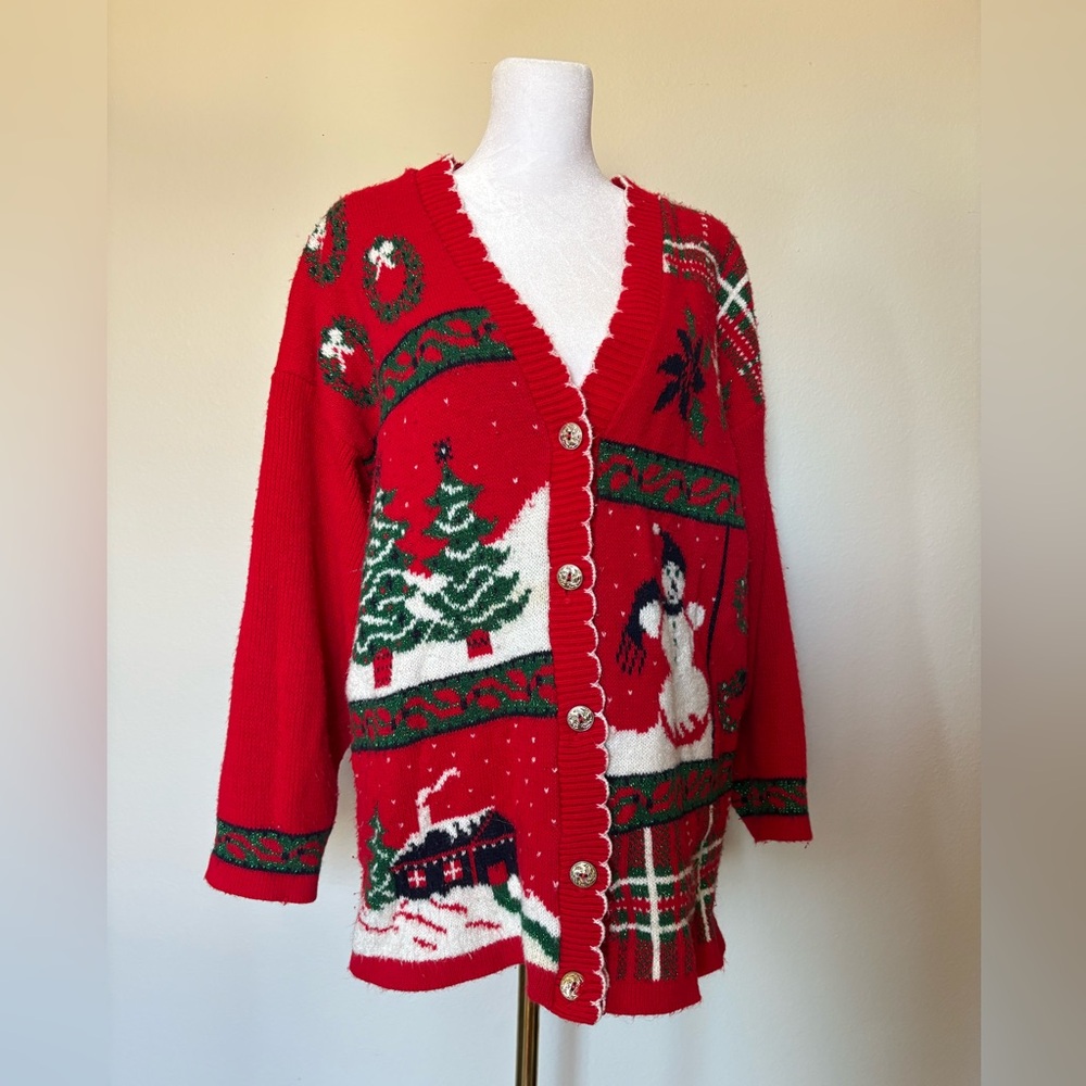 Women’s Nutcracker button up Christmas sweater medium